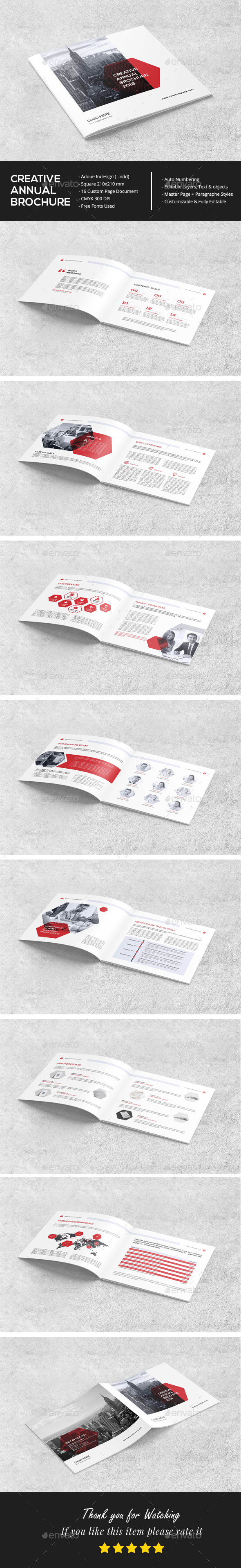 Square Clean Annual Brochure - Brochures Print Templates