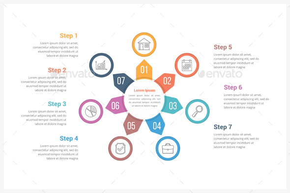 Circle Infographics with Seven Elements - Infographics