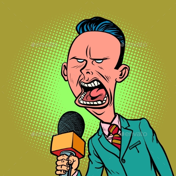 Angry Skeptical Reporter Correspondent Journalist - Industries Business