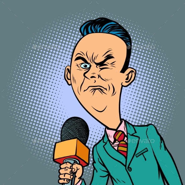Wrinkled Nasty Bad Reporter Correspondent - Business Conceptual