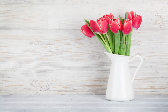Red tulip flowers bouquet - Stock Photo - Images