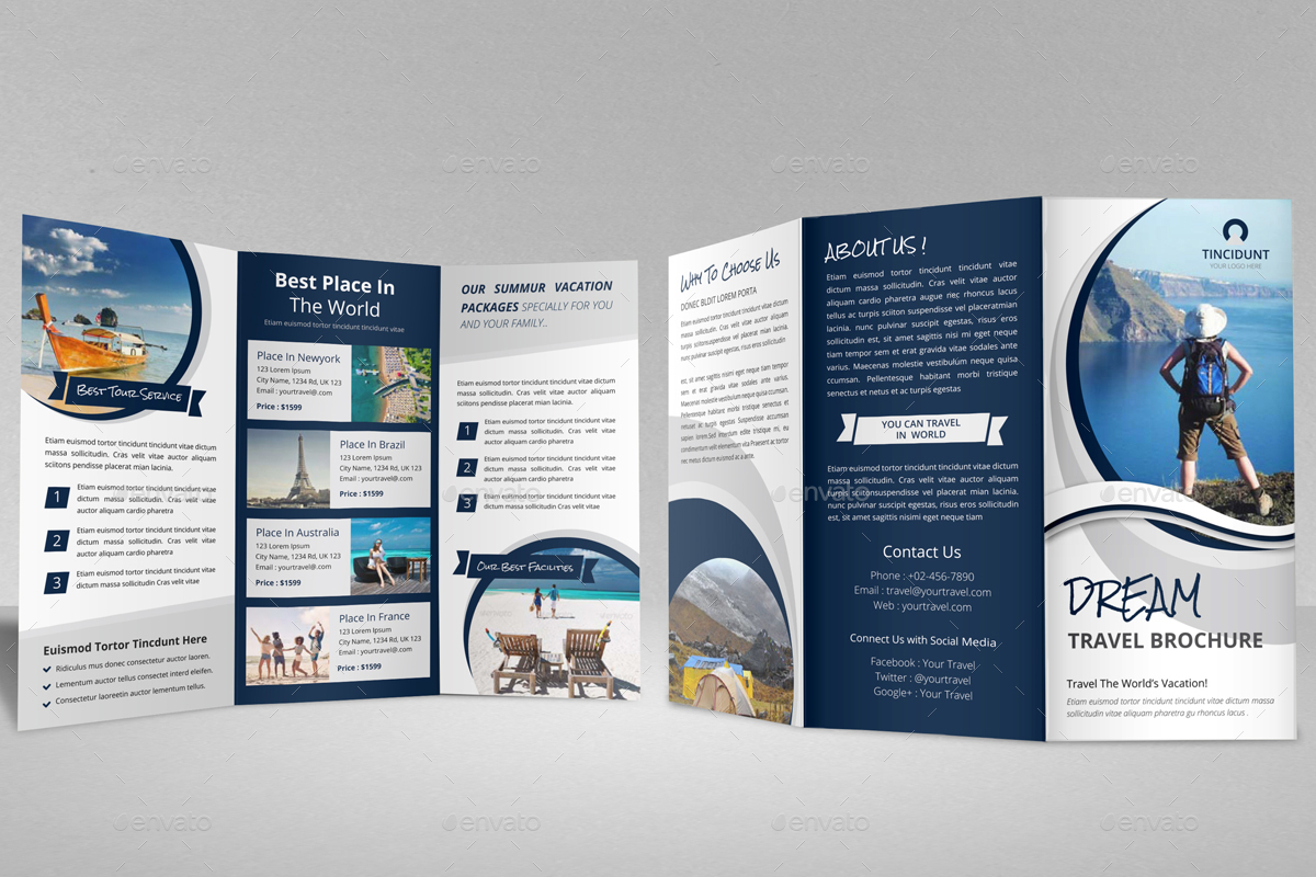 Travel Agency Trifold Brochure Design v4, Print Templates | GraphicRiver