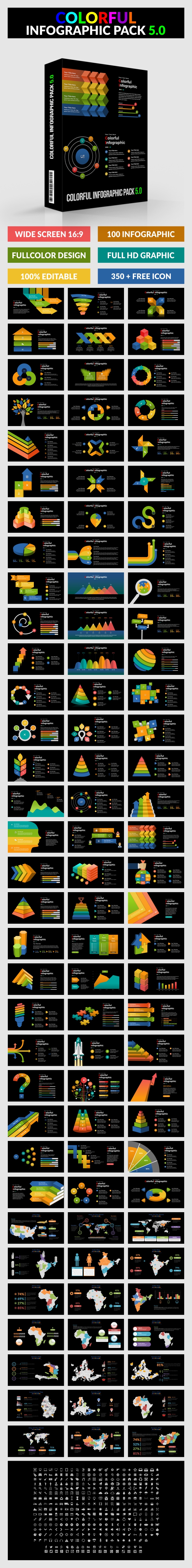 Colorful Infographic Pack 5.0 - PowerPoint - PowerPoint Templates Presentation Templates