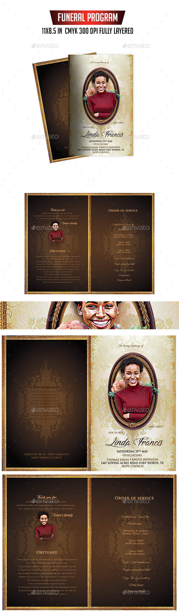 Funeral Program Template - Informational Brochures