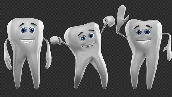 Tooth 3d Character (3-Pack)