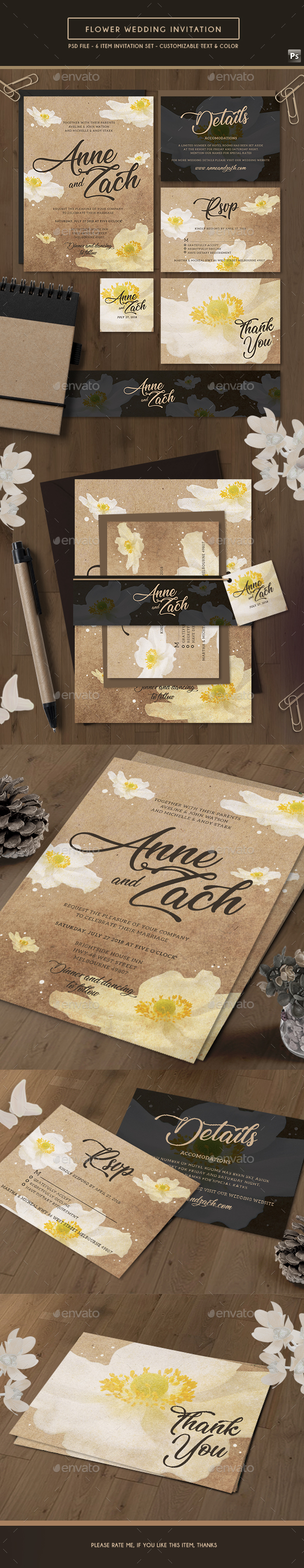 Flower Vintage Wedding Invitation - Weddings Cards & Invites