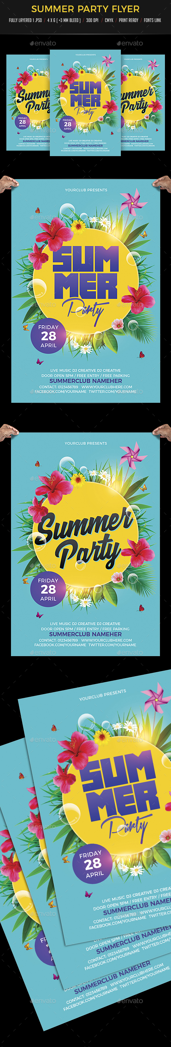 Summer Party Flyer - Clubs & Parties Events
