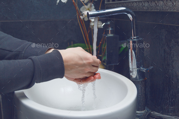 Hygiene. Cleaning Hands. Washing hands. - Stock Photo - Images