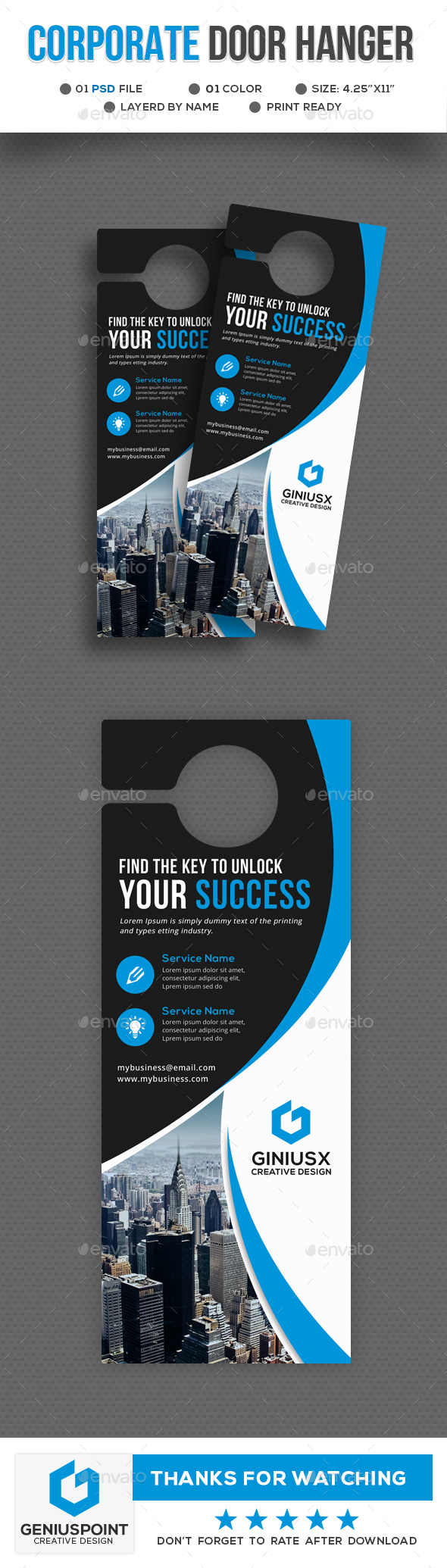 Corporate Door Hanger Template - Miscellaneous Print Templates