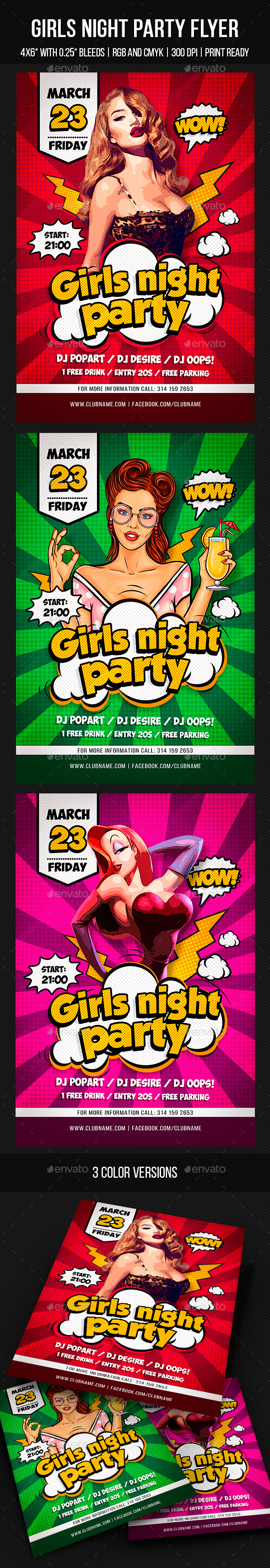 Girls Night Party Flyer - Clubs & Parties Events