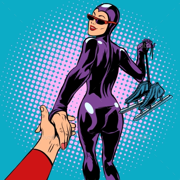 Speed Skating Female Athlete - People Characters