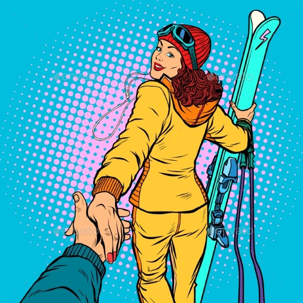 Skier Woman - People Characters
