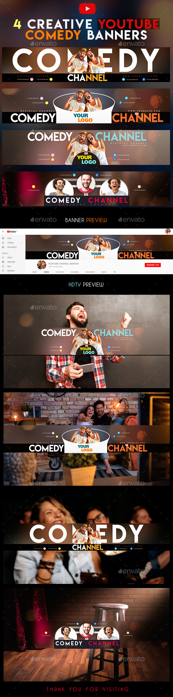 YouTube Comedy Banner - YouTube Social Media