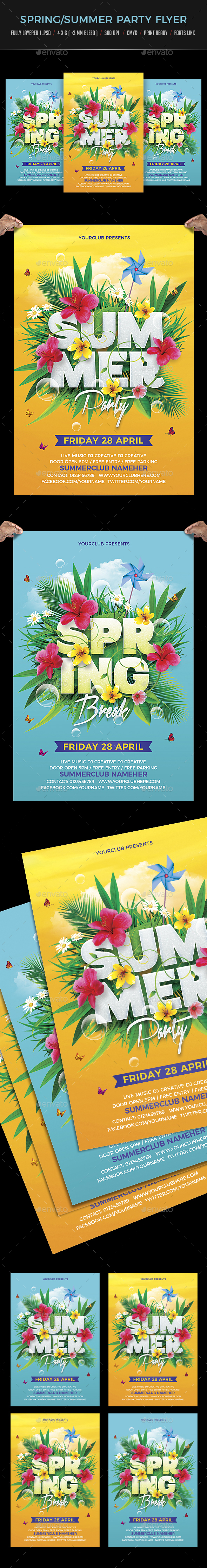 Spring Summer Party Flyer - Clubs & Parties Events