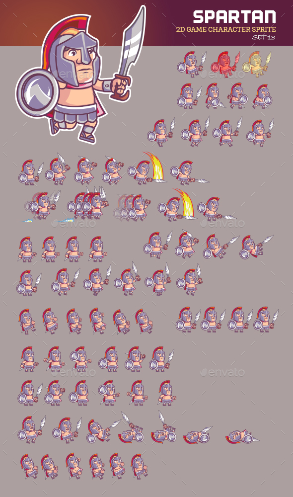Spartan Game Sprite - Sprites Game Assets