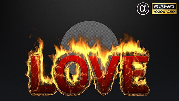 3D Love On Fire