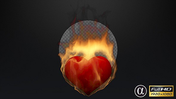 3D Heart On Fire