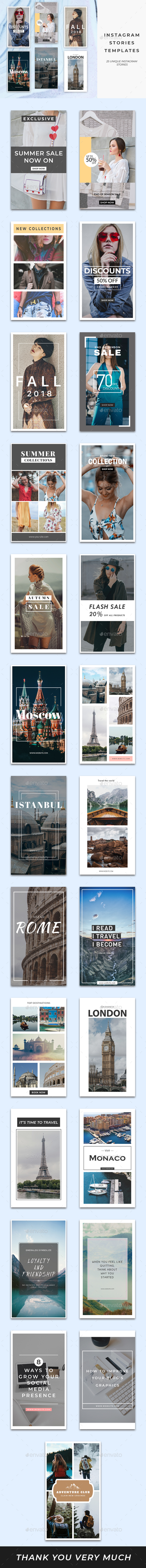 25 Instagram Stories Templates - Social Media Web Elements