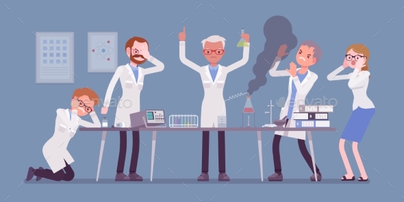 Mad Scientist Failed Chemical Experiments - People Characters