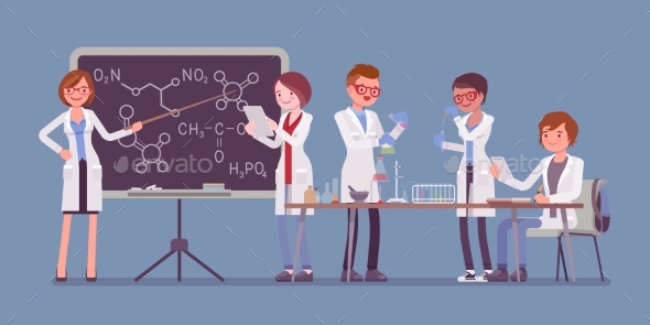 Students in the Lab - People Characters