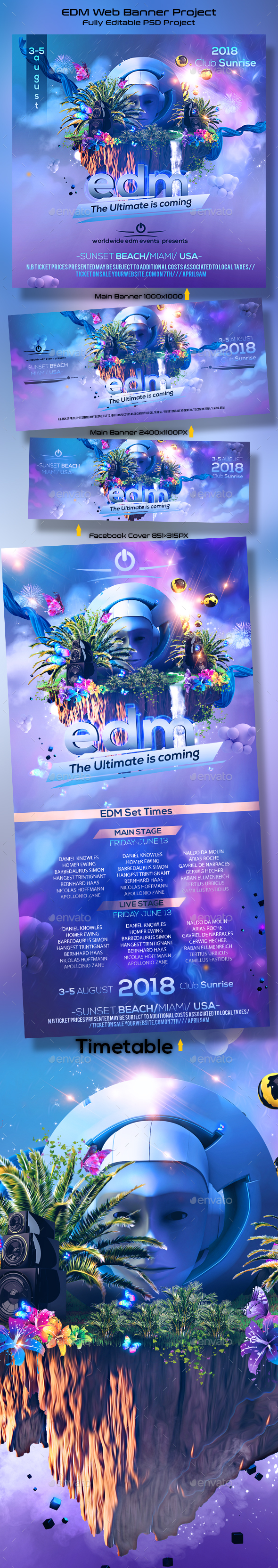 EDM Festival Banner - Banners & Ads Web Elements