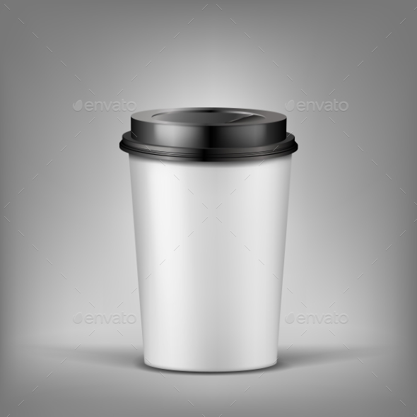 Vector 3d Realistic Cup of Coffee with Shadow - Food Objects