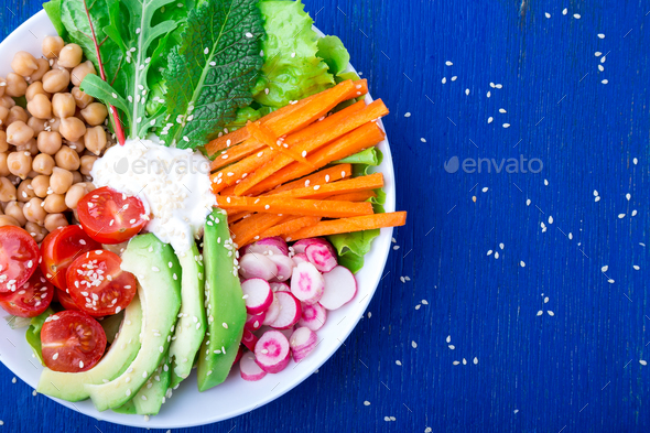 Vegan buddha bowl - Stock Photo - Images