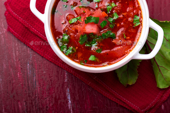 Ukrainian traditional borsch - Stock Photo - Images