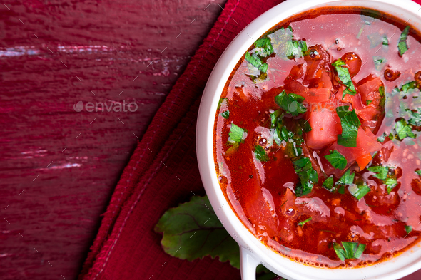 Ukrainian traditional borsch - Stock Photo - Images