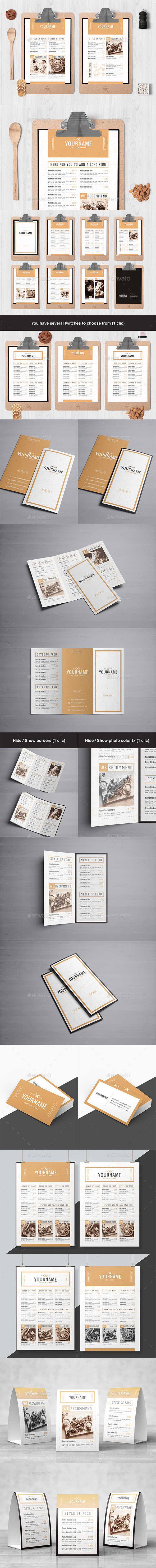 Classy Food Menu 8 Template - Food Menus Print Templates