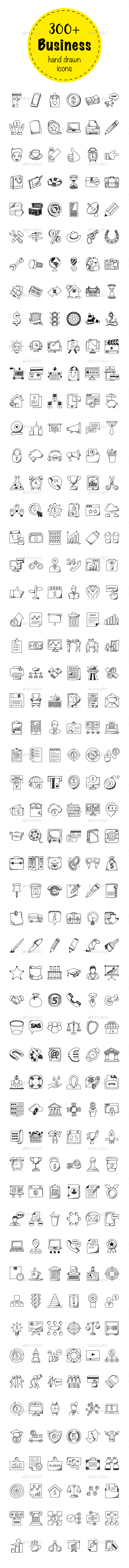 324 Business Doodle Icons - Icons