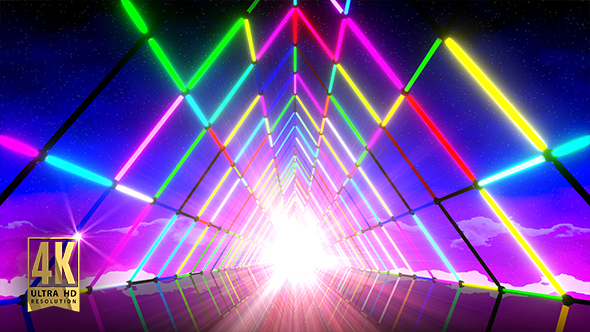 VJ 80's Triangle Neon Tunnel