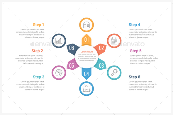 Circle Infographics with Six Elements - Infographics