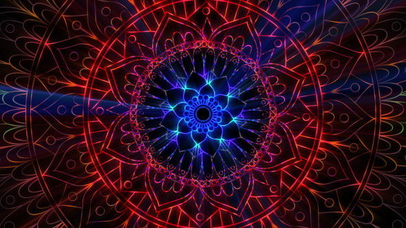 Neon Mandala Rays
