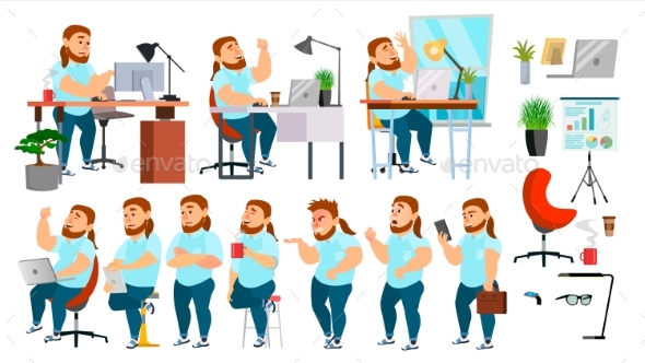 Business Man Character Vector - People Characters
