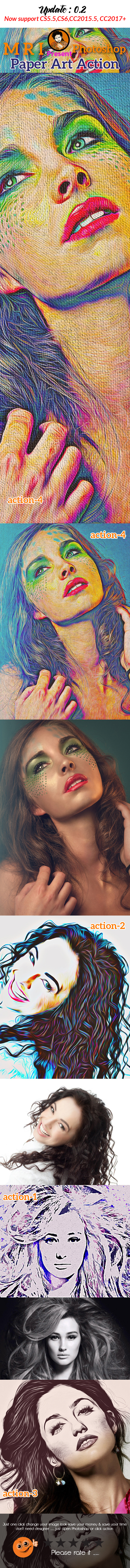 Paper Art Action - Photo Effects Actions