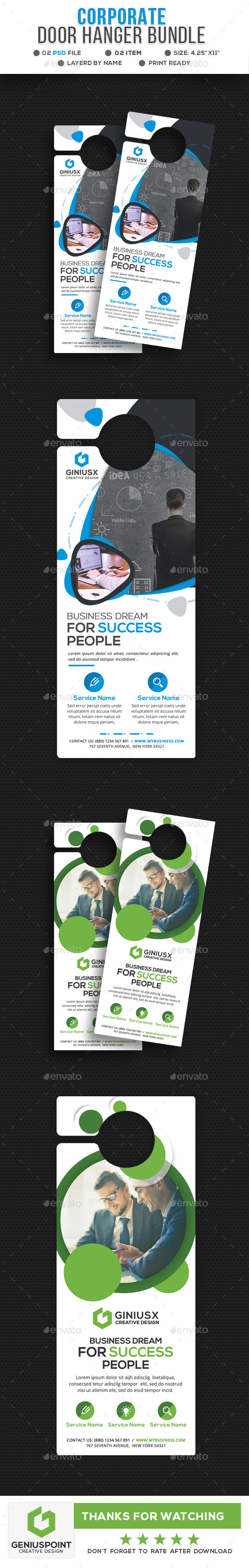 Corporate Door Hanger Bundle - Miscellaneous Print Templates