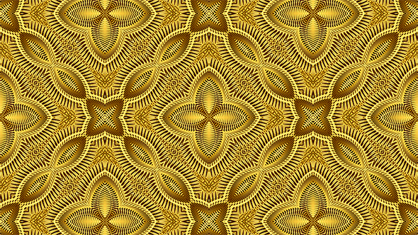Fractal Gold Kaleidoscopic Background