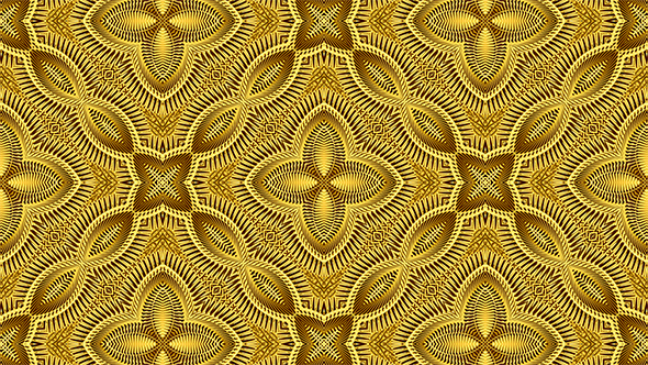 Fractal Gold Kaleidoscopic Background