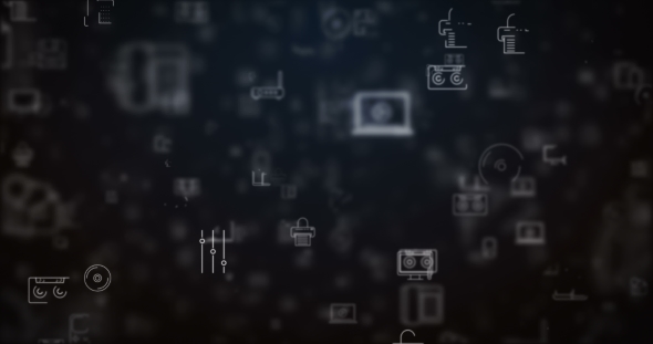 Loop Moved Technology Icons Background, Motion Graphics | VideoHive