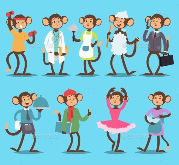 Monkey Like People Nature Vector Animals - Animals Characters