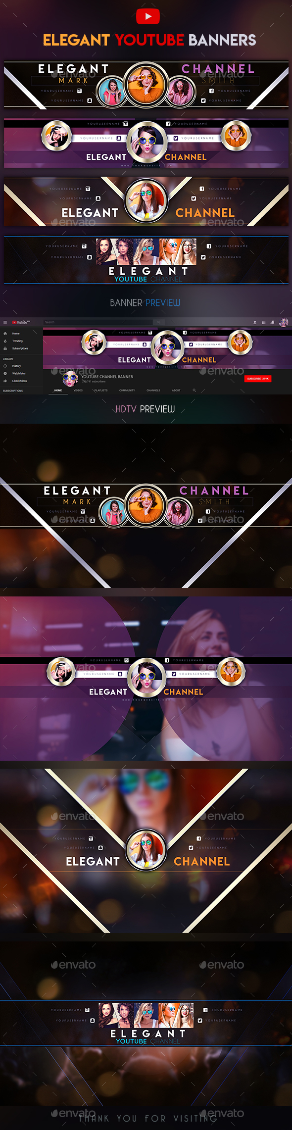 Elegant YouTube Banners - YouTube Social Media