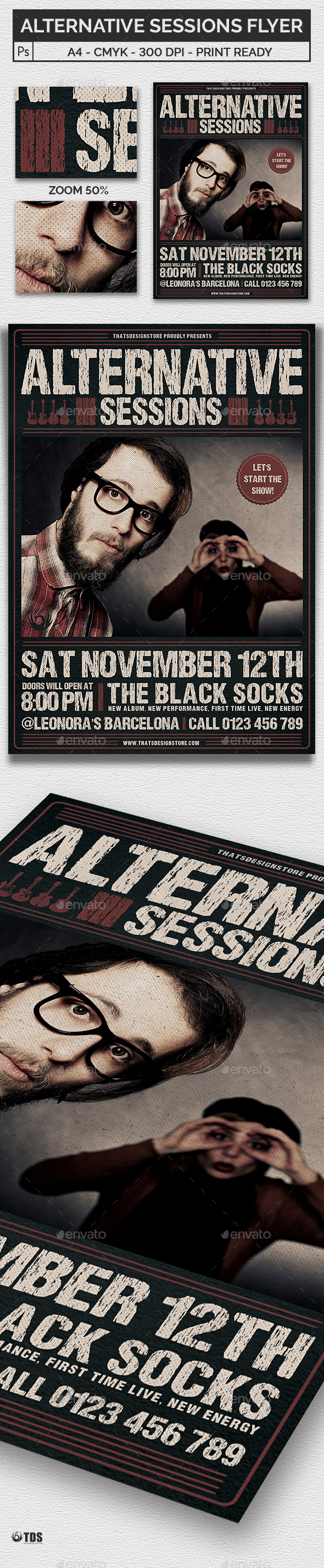 Alternative Sessions Flyer Template - Concerts Events
