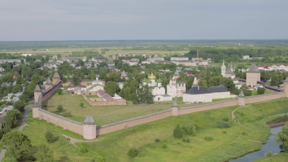 Aerial View of the Kremlin in Suzdal, Russia
