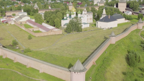 Aerial View of the Kremlin in Suzdal, Russia