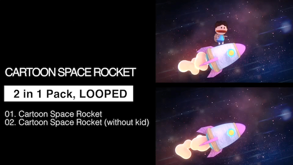 Cartoon Space Rocket 2 in 1 Pack