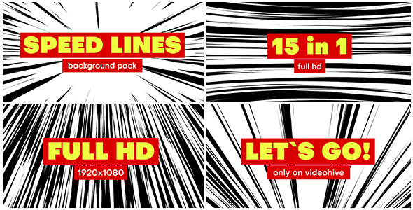 Speed Lines Background Pack. 15 in 1