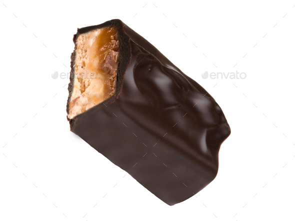 Chocolate covered bar of soft caramel toffee