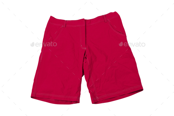 Red Running Shorts isolated on white background