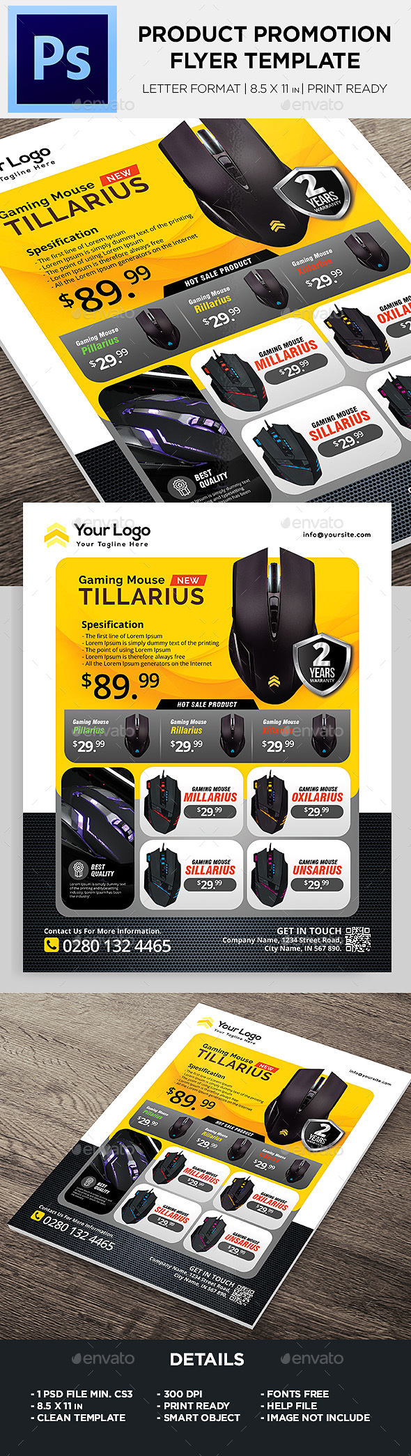 Product Flyer - Mouse Gaming Promotion Flyer - Corporate Flyers